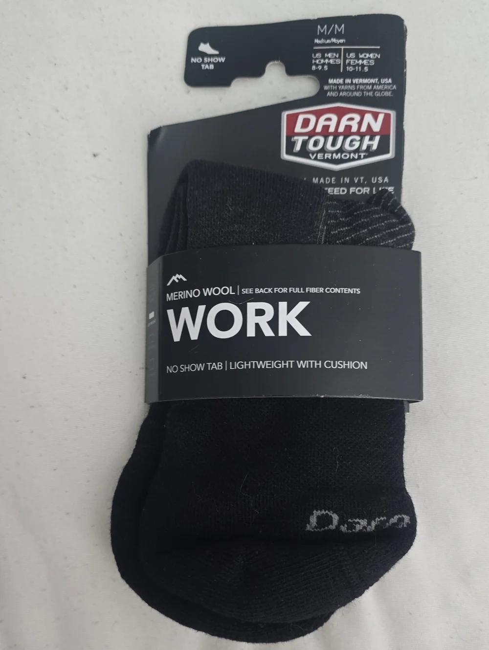 Darn Tough Men's Steely No Show Tab Lightweight Work Socks - M